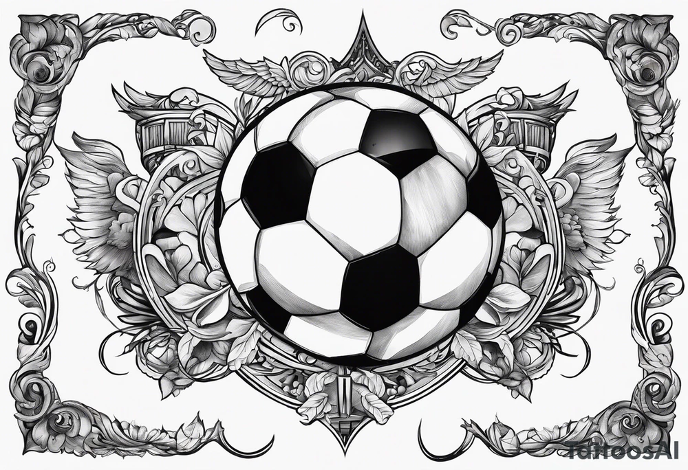 Soccer ball the world is yours hovering tattoo idea