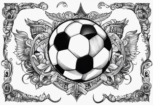 Soccer ball the world is yours hovering tattoo idea