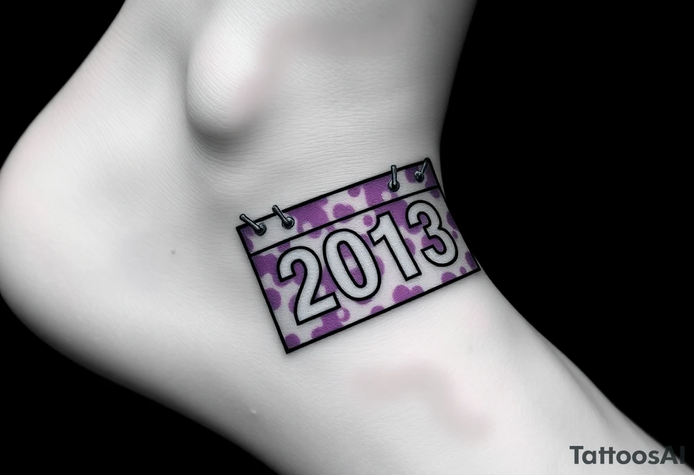 Racing half marathon bib 2013 purple and gold running safety pins piercing the skin running tattoo idea