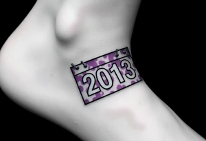 Racing half marathon bib 2013 purple and gold running safety pins piercing the skin running tattoo idea