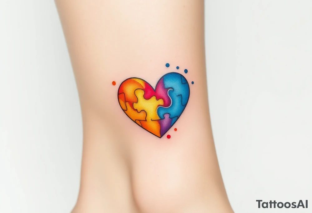 autism heart puzzle shape symbol tattoo idea