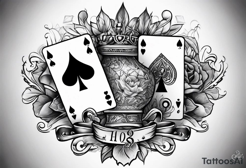 spades and dice and money tattoo idea