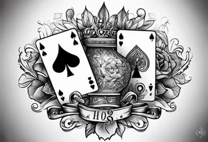 spades and dice and money tattoo idea