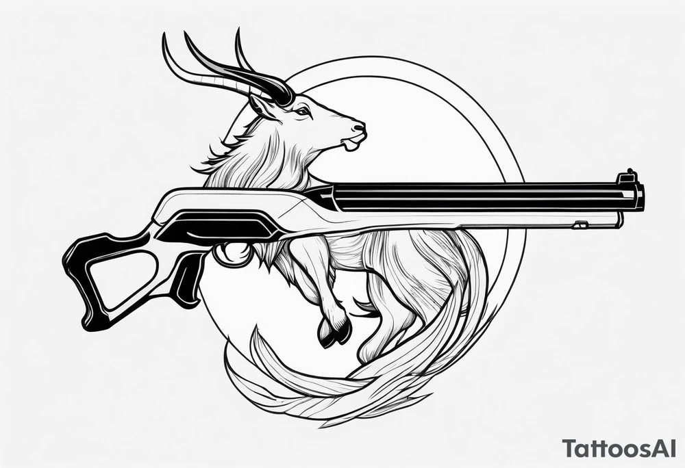 capricorn with a shotgun tattoo idea