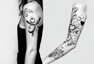 Magestic symbol combining ying yang, Gemini zodiac symbol, spiral Paisleys, and hearts tattoo idea