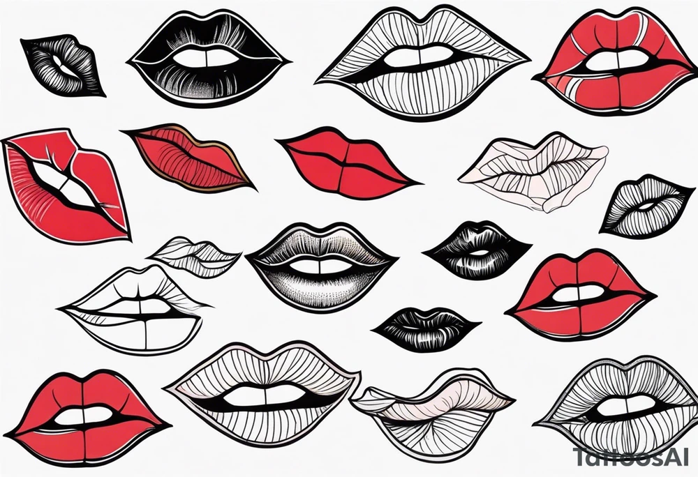 Sexy female lips tattoo idea