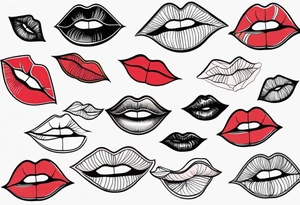 Sexy female lips tattoo idea