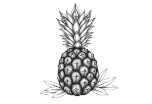 vagina and anus using a  pineapple with diamonds, magestic, crown, tattoo idea