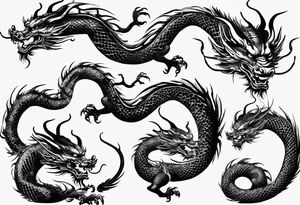 Chinese dragon with scales tattoo idea