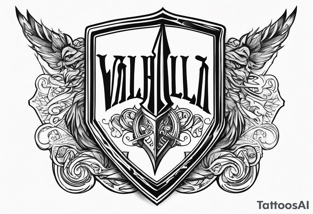 Valhalla sword shield tattoo idea