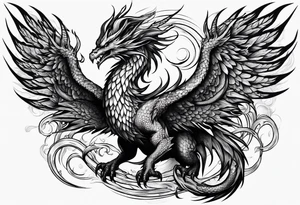 phoenix fighting dragon tattoo idea