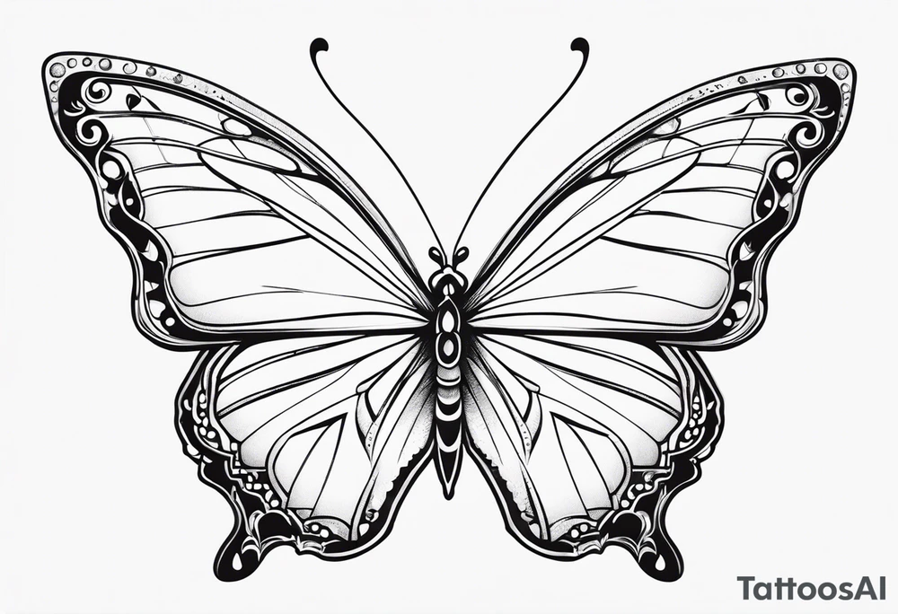 small elegant butterfly tattoo idea