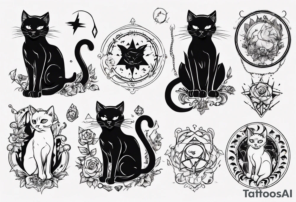 black cat tattoo idea