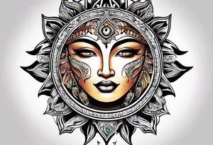 sun, textbox tattoo idea