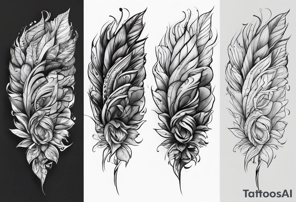 a streak with no color inside with a M, A and P with number 13, 10 and 20 tattoo idea