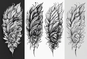 a streak with no color inside with a M, A and P with number 13, 10 and 20 tattoo idea