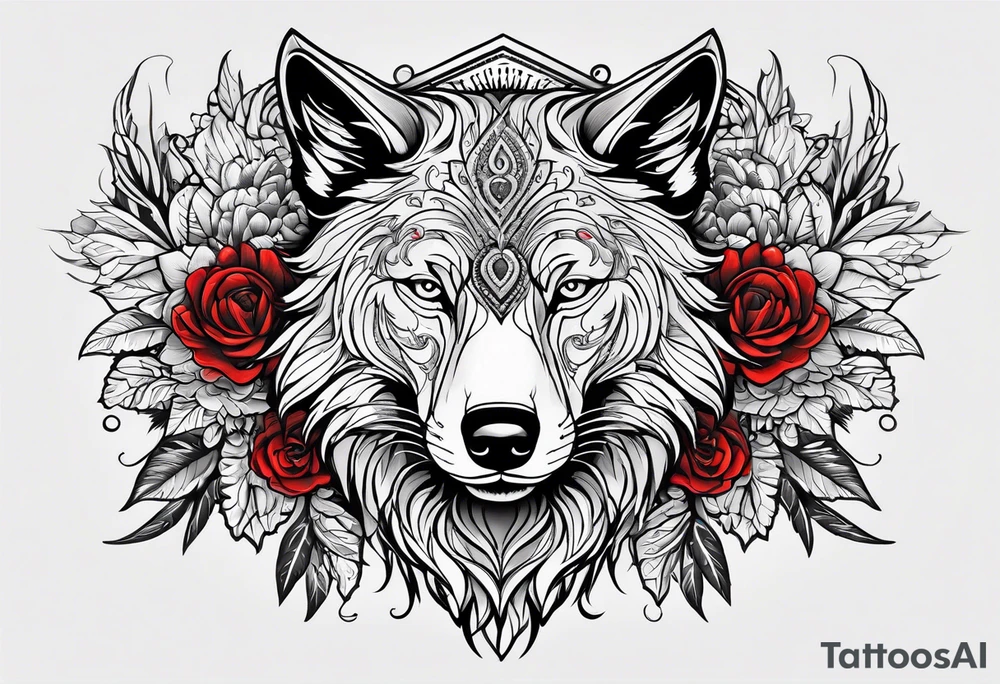 Lobo con Caperucita roja tattoo idea