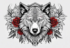 Lobo con Caperucita roja tattoo idea