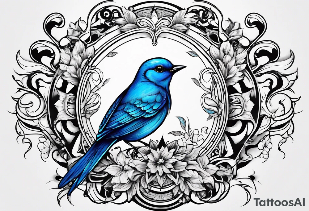 Blue bird tattoo idea