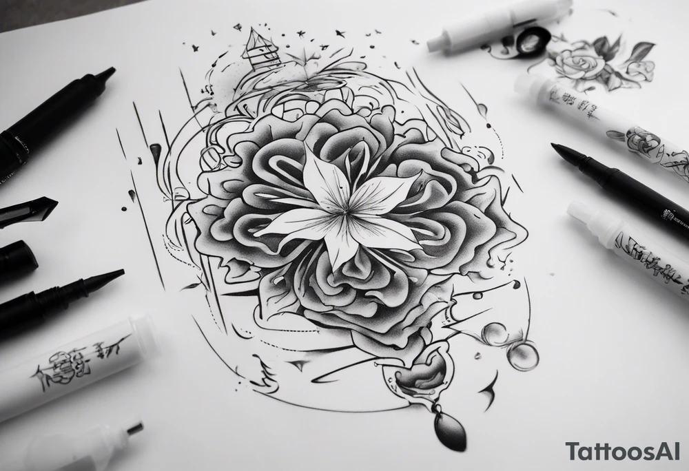 “ I think the meaning of my happiness is you” lyrics with hints of water movement tattoo idea