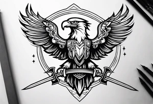 Eagle carrying sword tattoo idea