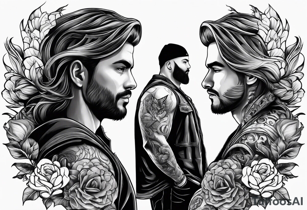 Father son half sleeve tattoo idea