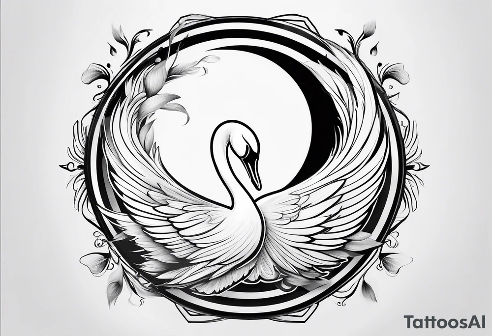 Dol Amroth Swan proportionate to golden ratio tattoo idea