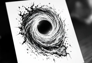 2 different worlds on each side of a black hole. tattoo idea