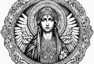 orthodox  CROS WITH ANGEL tattoo idea