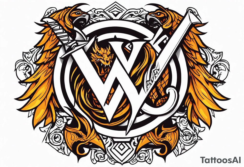 Valhalla sword shield dragon axe Valknut fire tattoo idea Valhalla sword shield dragon axe Valknut fire tattoo idea