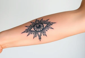 Half sleeve tattoo of the eye of providence. tattoo idea