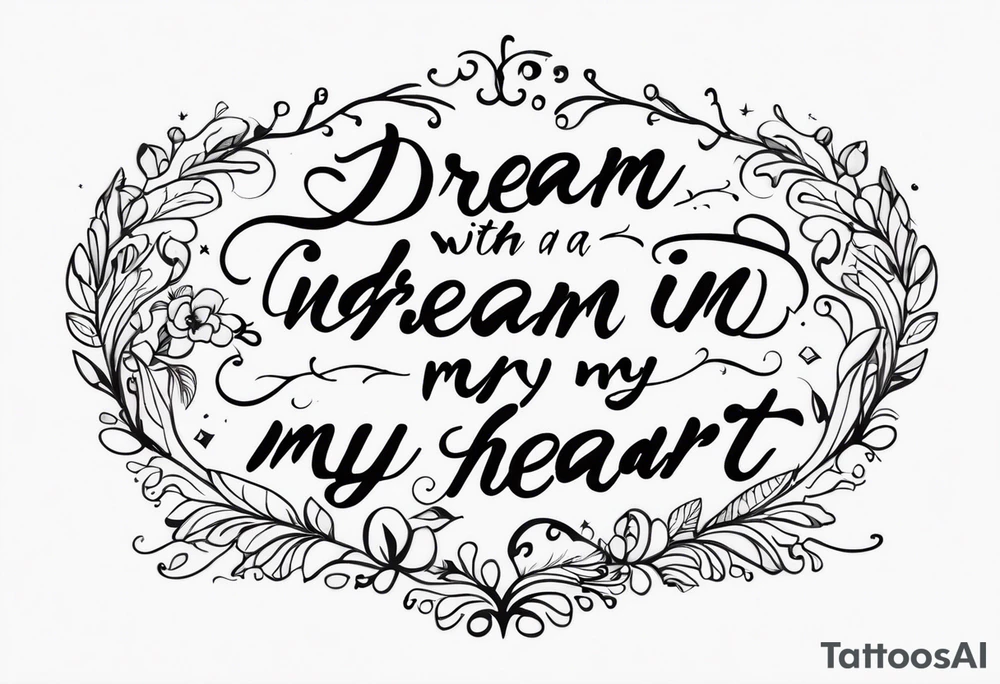 The quote “with a dream in my eye, and a prayer in my heart” tattoo idea