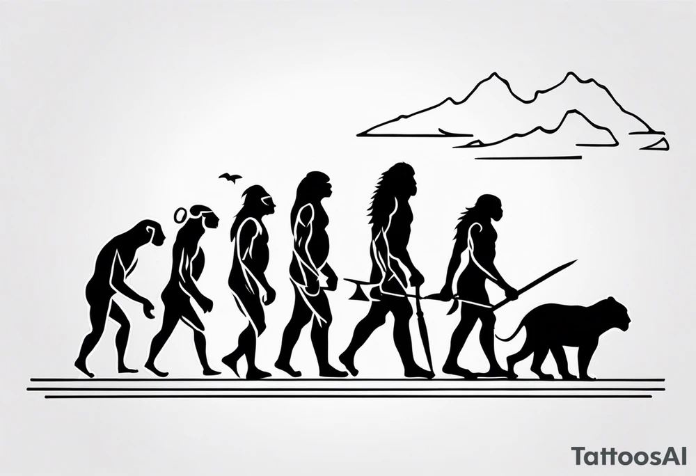 Human evolution tattoo idea
