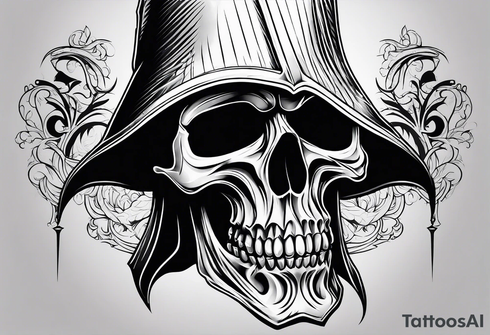 grim reaper no face skull tattoo idea