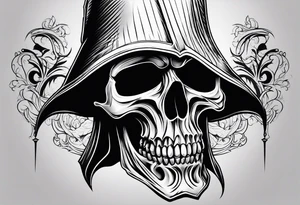 grim reaper no face skull tattoo idea