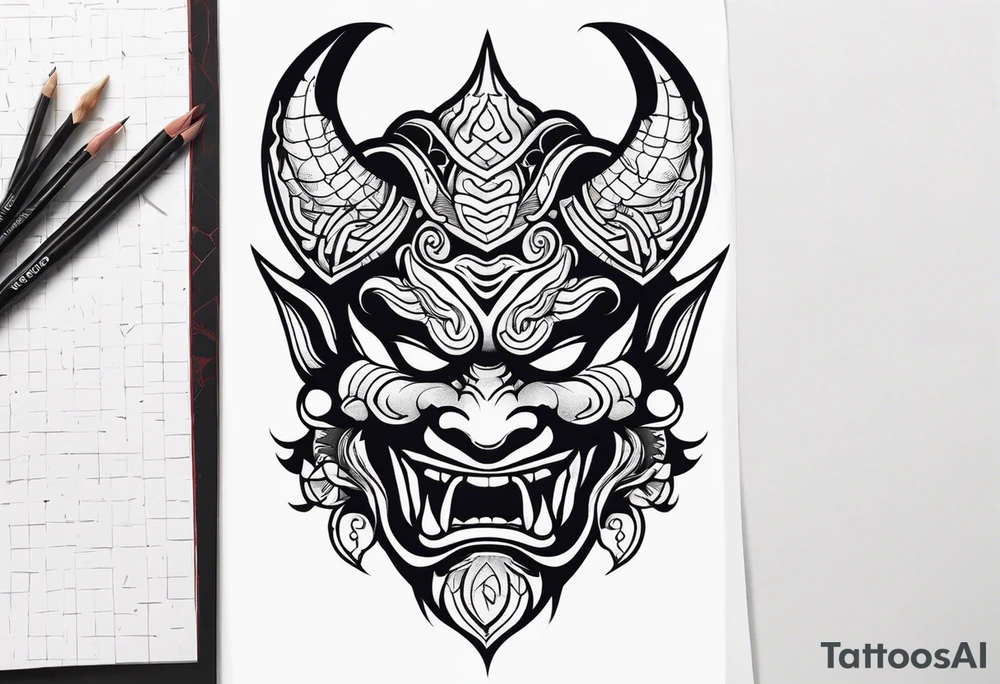 oni mask, tattoo idea