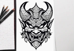 oni mask, tattoo idea