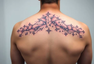 cover up tattoo of the milky way that covers the upper portion of the back tattoo idea