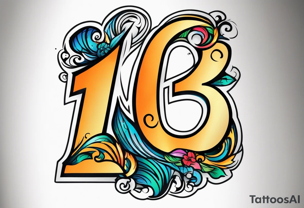 number "13" tattoo idea