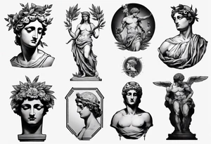 greek statue moody tattoo idea