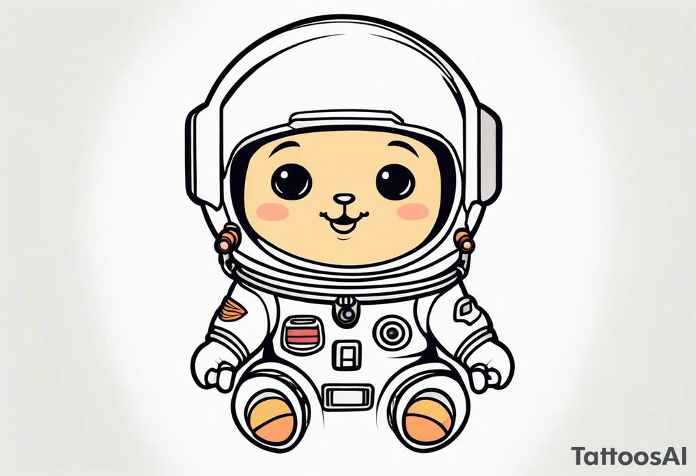 baby cute astronaut tattoo idea