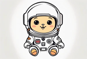 baby cute astronaut tattoo idea