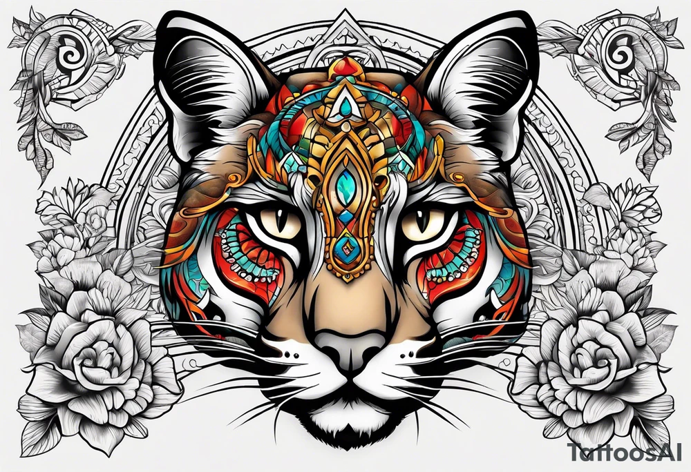 Third eye puma tattoo idea