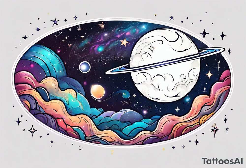 milky way galaxy with a cloudy pattern tattoo idea