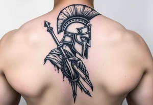 Spartan warrior protecting, guiding, leading, and defining the path for the ones he loves tattoo idea