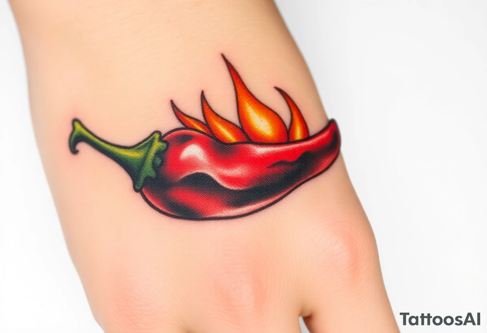 Chili pepper fire tattoo idea