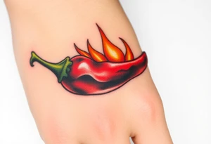 Chili pepper fire tattoo idea