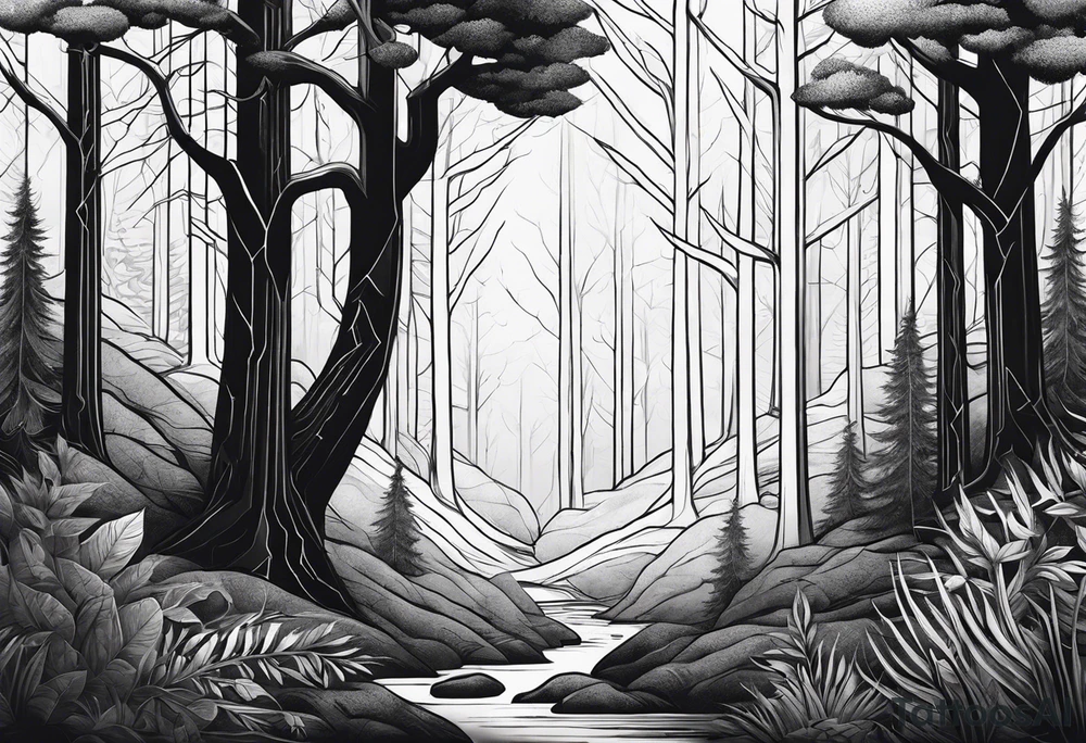 forest on the edges tattoo idea