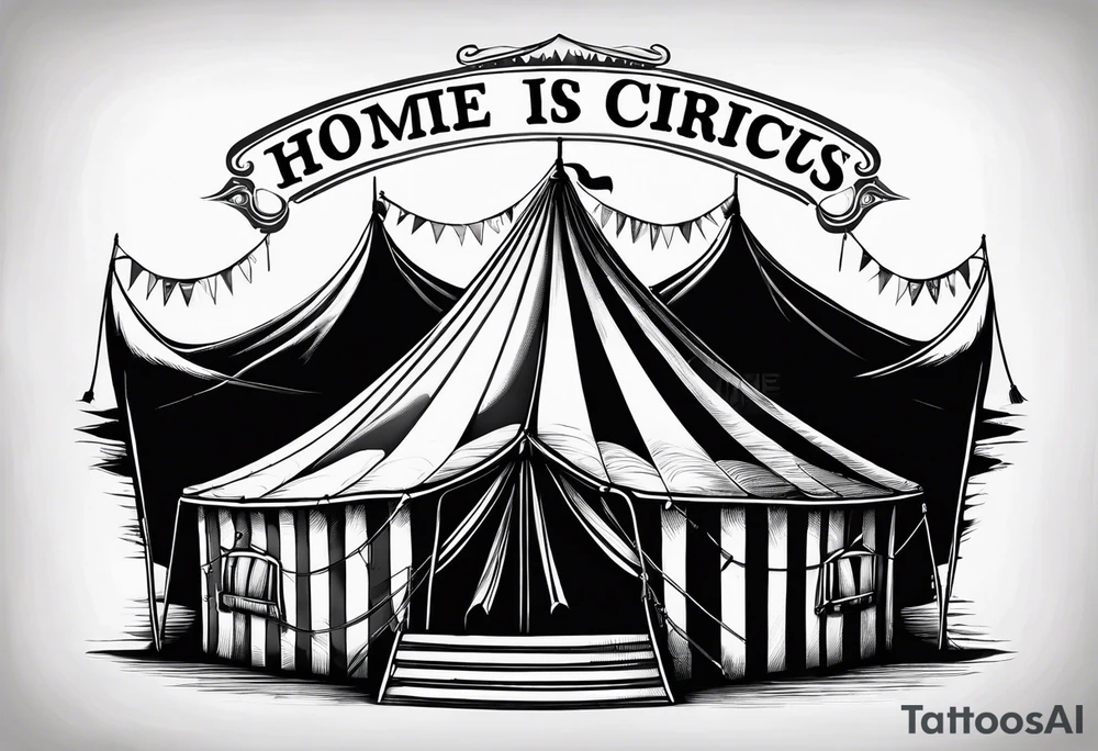 Big top circus tent with text home is where the is circus tattoo idea