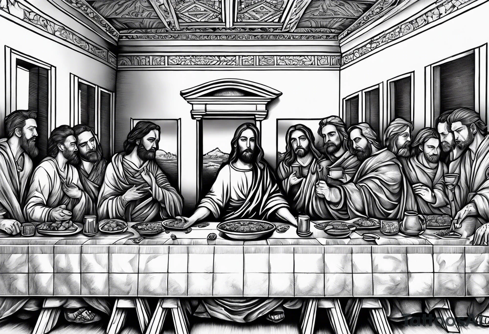 The last supper scene but everyone is dead tattoo idea